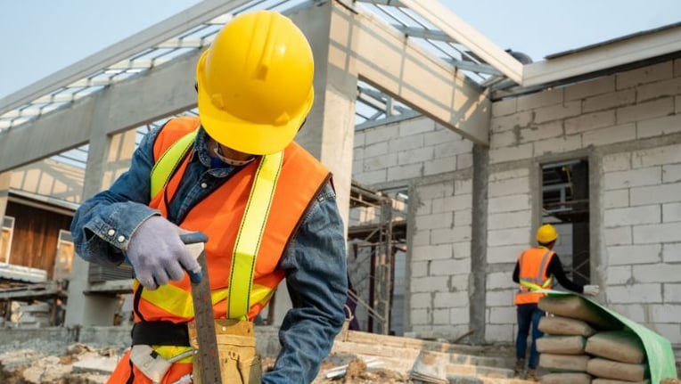 Construction worker on a worksite