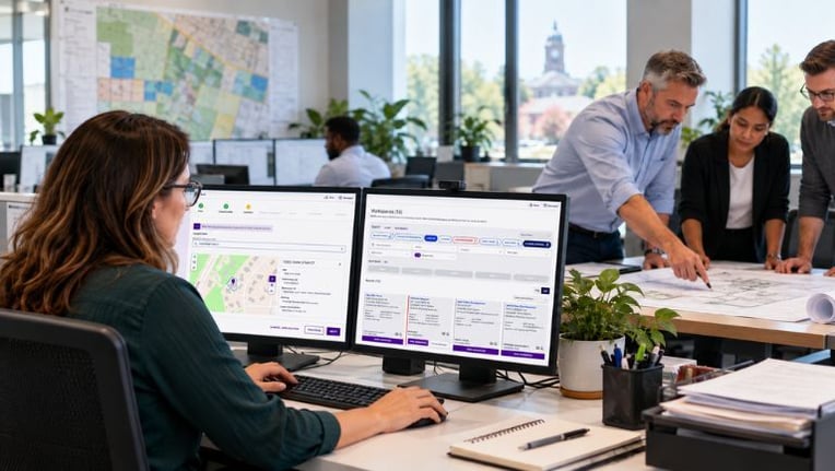 Municipal staff accessing information from different departments