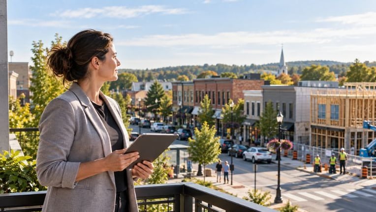 Municipal staff using community development software