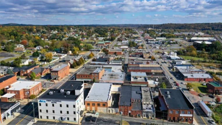 Overhead view of the Town of Altavista Virginia
