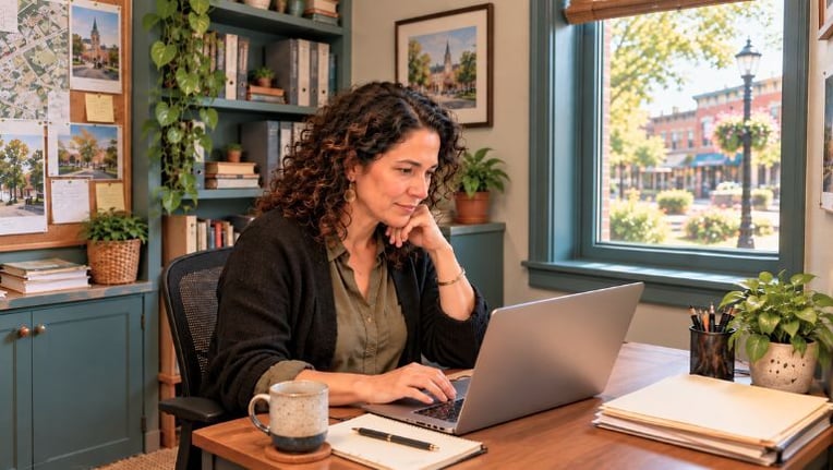 Planner using software to review zoning