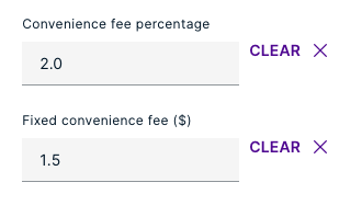 Convenience fees