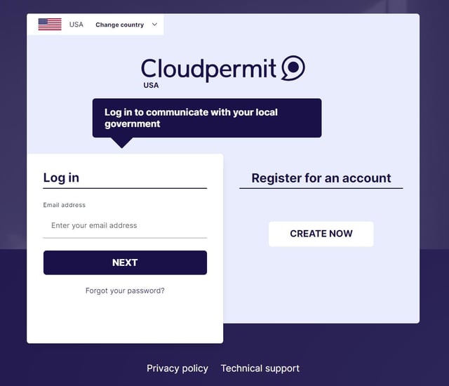 Log into Cloudpermit