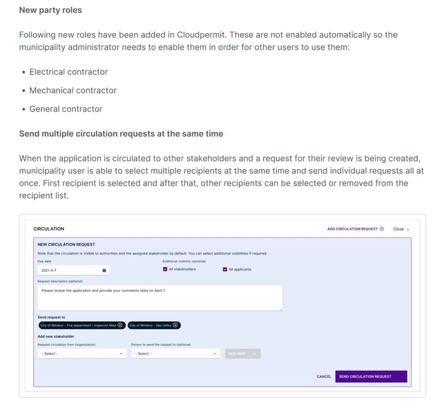 Read release notes in Cloudpermit