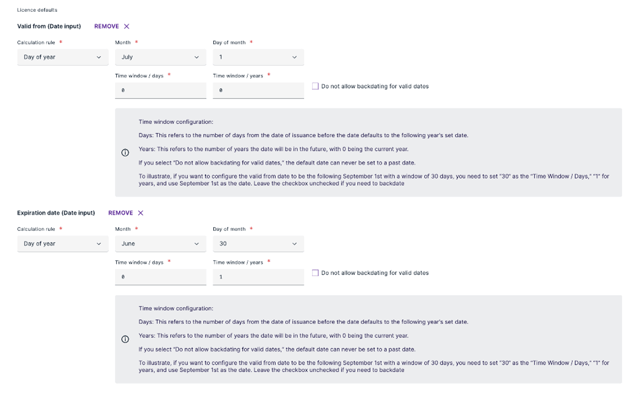 Business Licensing Configuration