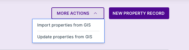 New property record - import or update from GIS