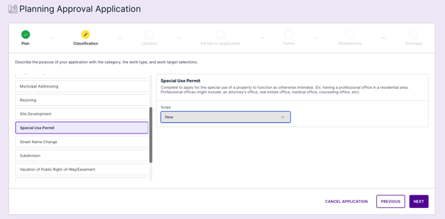 Application Wizard - Planning