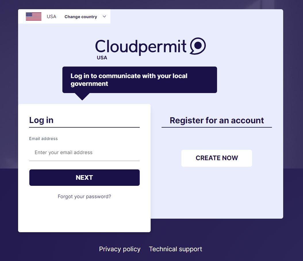 Log into Cloudpermit